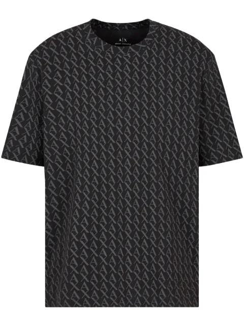 Armani Exchange playera con monograma estampado