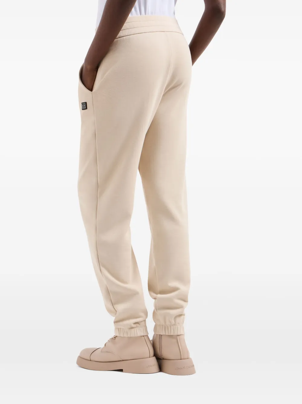 Shop Armani Exchange Logo Trousers In Neutrals