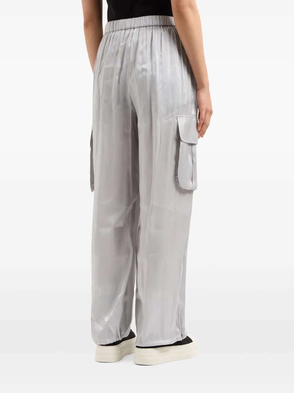 Armani Exchange Broek met wijde pijpen Grijs
