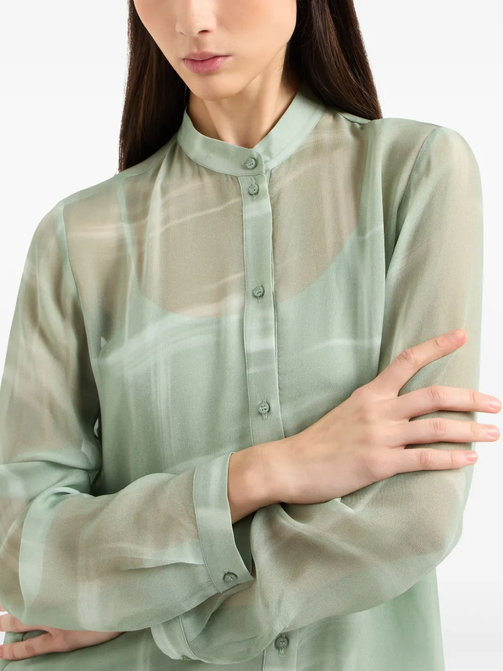 Armani Exchange Blouse met abstracte print Groen