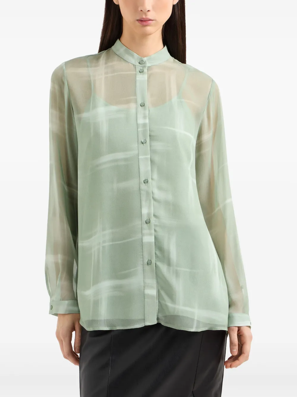 Armani Exchange Blouse met abstracte print Groen