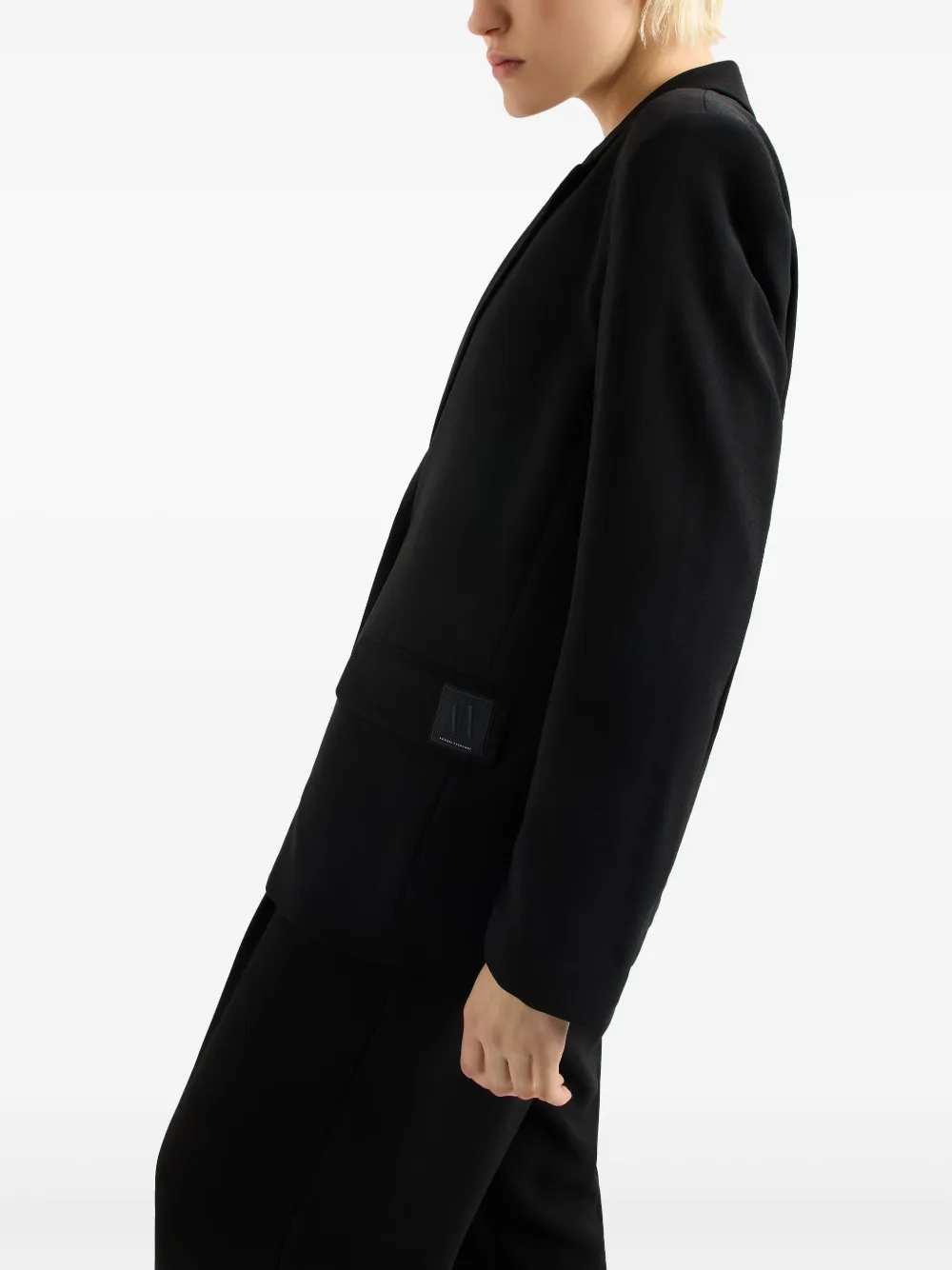 Shop Armani Exchange Single-breasted Blazer In Black