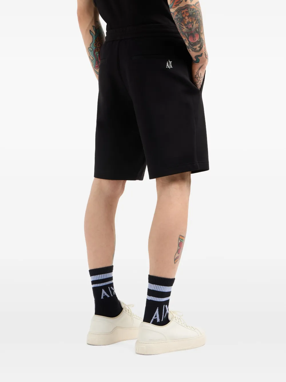 Armani Exchange Shorts met logoprint Zwart