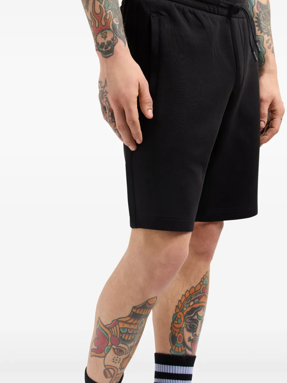 Armani Exchange Shorts met logoprint Zwart