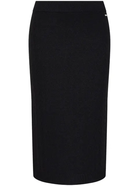 Armani Exchange logo-jacquard midi skirt