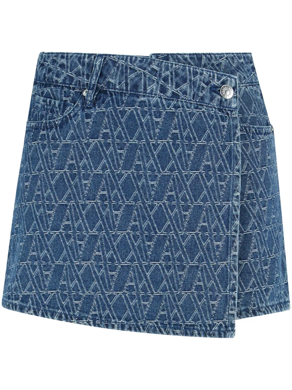 Armani Exchange Spijkershorts met monogram-logo Blauw