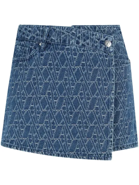 Armani Exchange logo-monogram denim skorts 