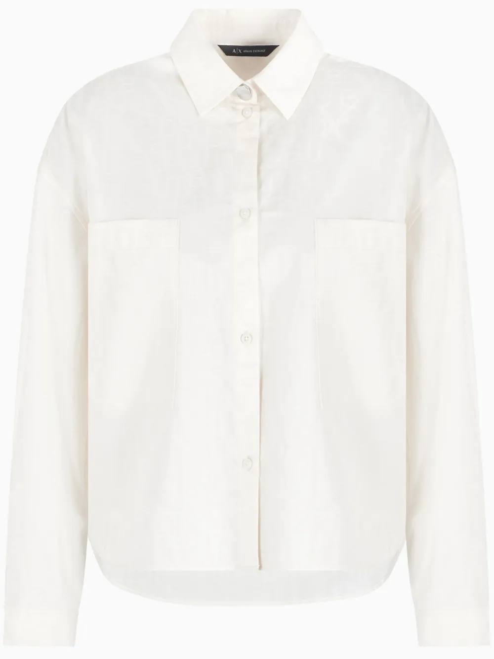 logo-jacquard cropped shirt