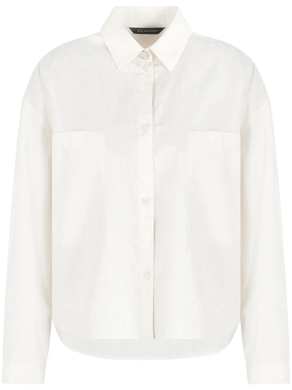 logo-jacquard cropped shirt