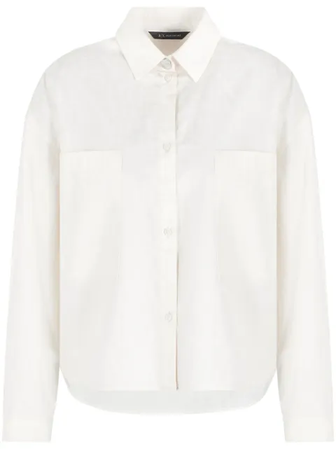 Armani Exchange logo-jacquard cropped shirt