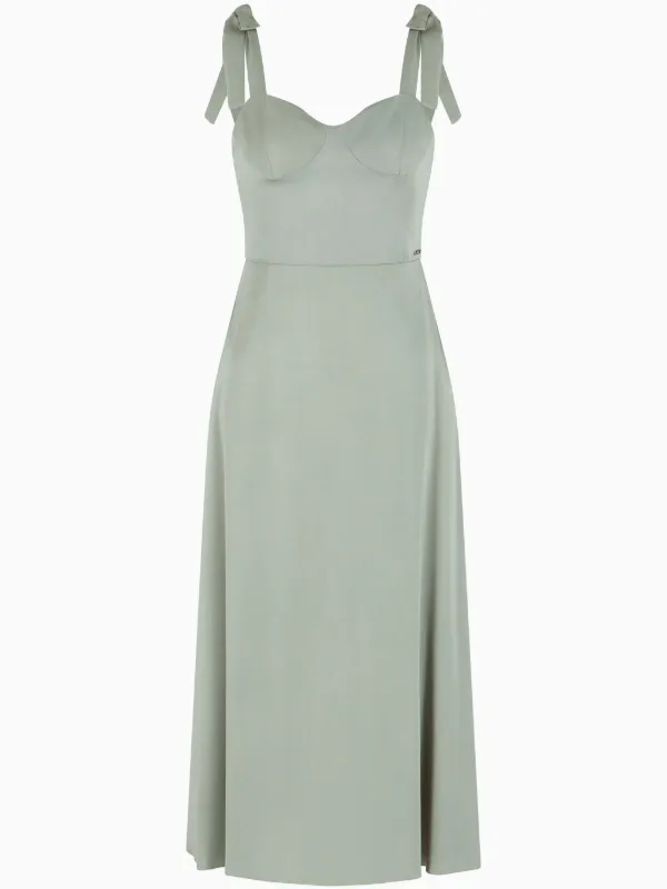 Armani Exchange Bow tie-shoulder Dress Green FARFETCH JO