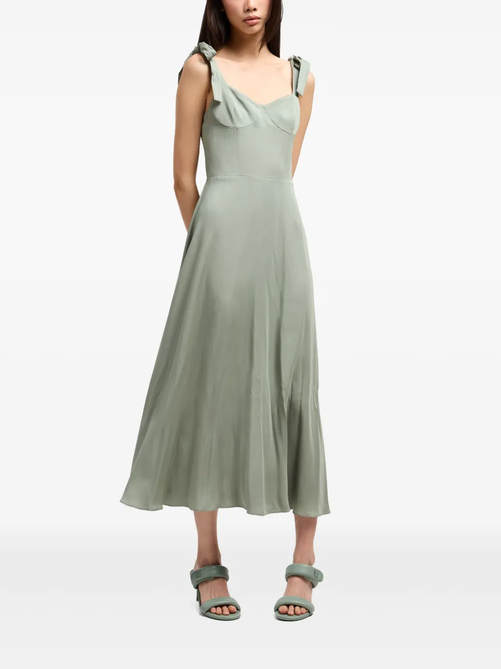 Armani Exchange Jurk met vlinderstrik schouders - Groen