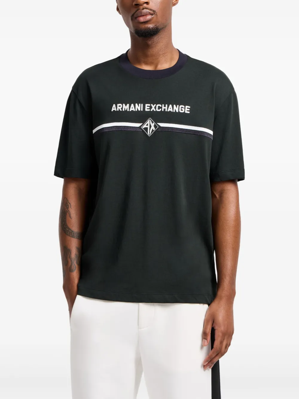 Armani Exchange T-shirt met logo-applicatie - Blauw