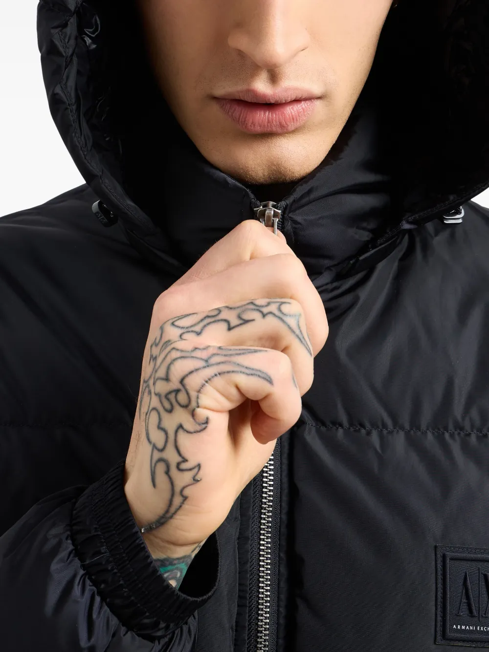 Armani Exchange Gewatteerd jack Blauw