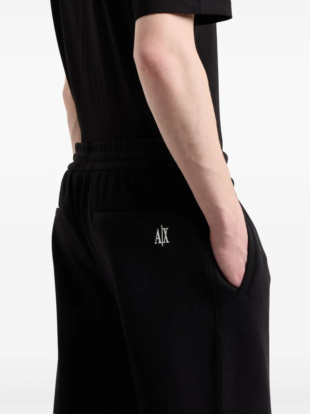 Armani Exchange Trainingsbroek met geborduurd logo Zwart