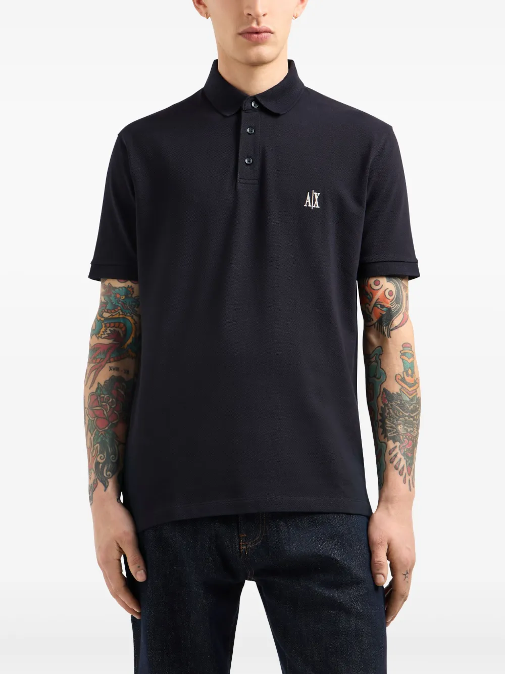 Armani Exchange Katoenen poloshirt - Blauw