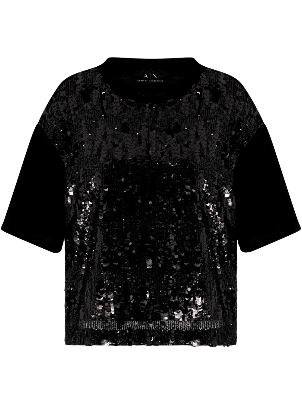 Armani Exchange T-shirt met pailletten Zwart