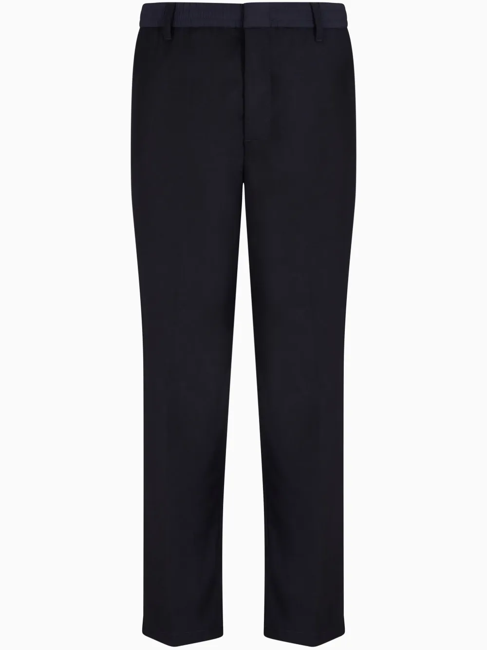 pressed-crease straight-leg trousers