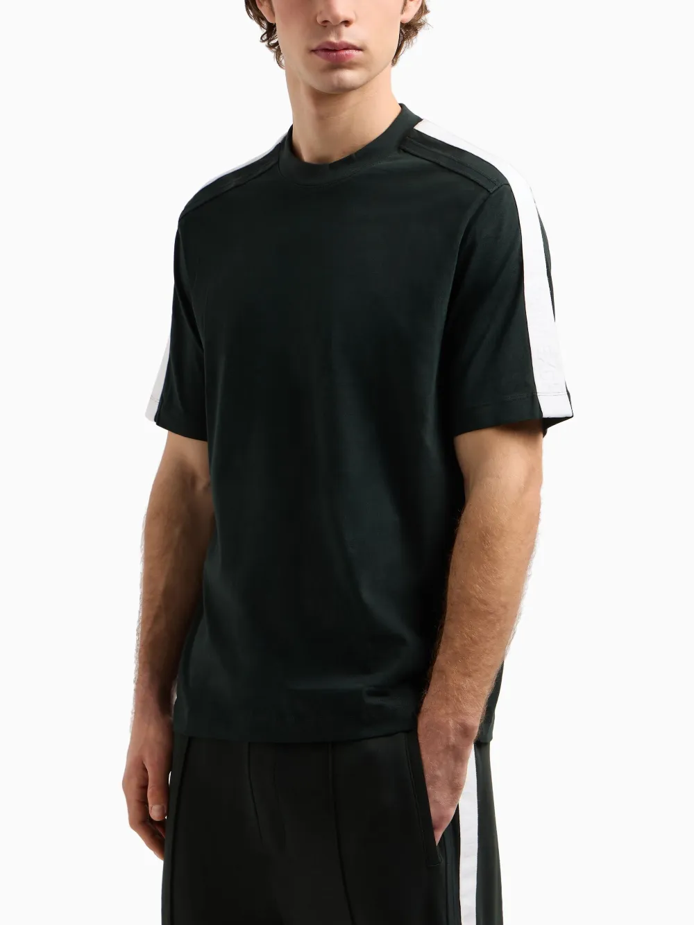 Armani Exchange logo-tape T-shirt - Groen