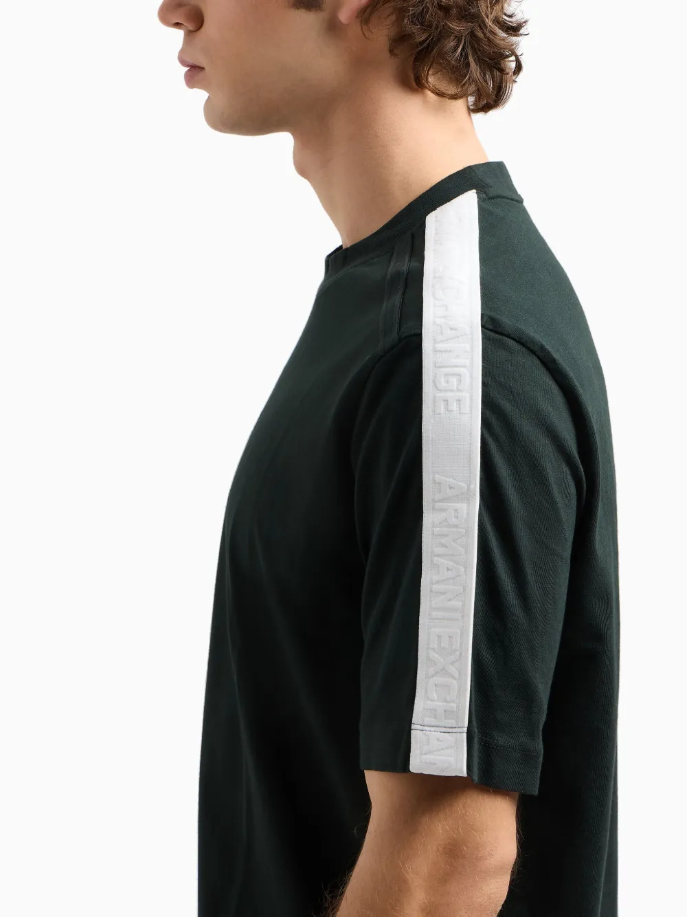 Armani Exchange T-shirt met logo-tape Groen