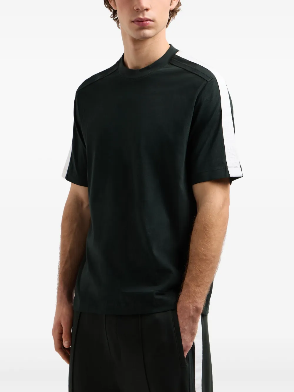 Armani Exchange logo-tape T-shirt - Groen