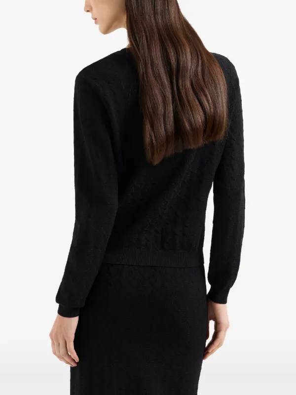 Armani Exchange monogram-knit Top | Black | FARFETCH ZA