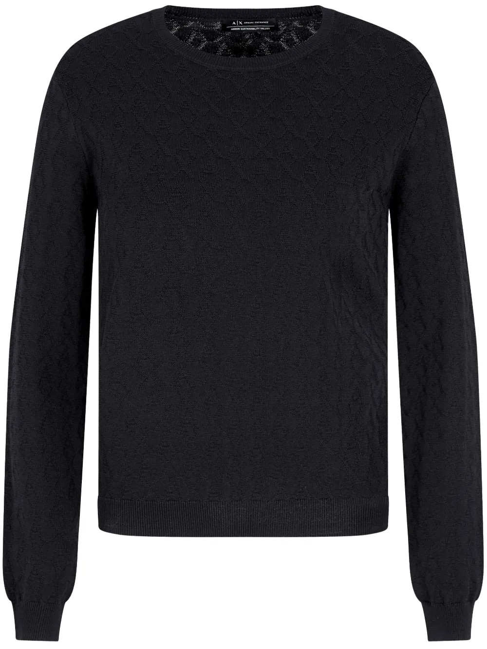 Armani Exchange モノグラムニット トップ - ブラック Armani Exchange モノグラムニット トップ - ブラック