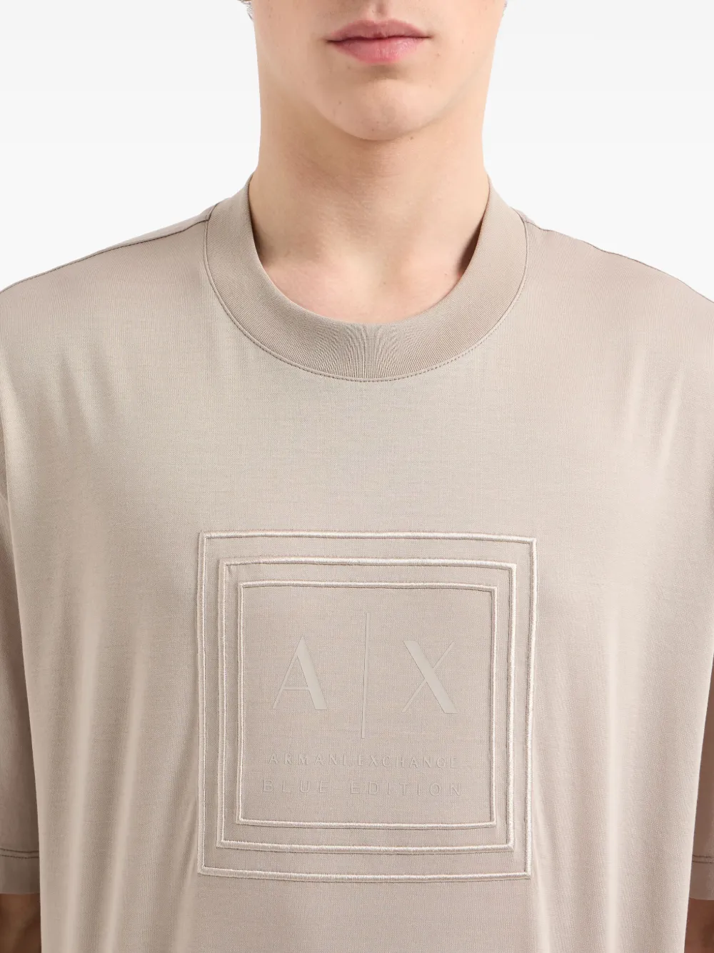 Armani Exchange T-shirt met logoprint Beige