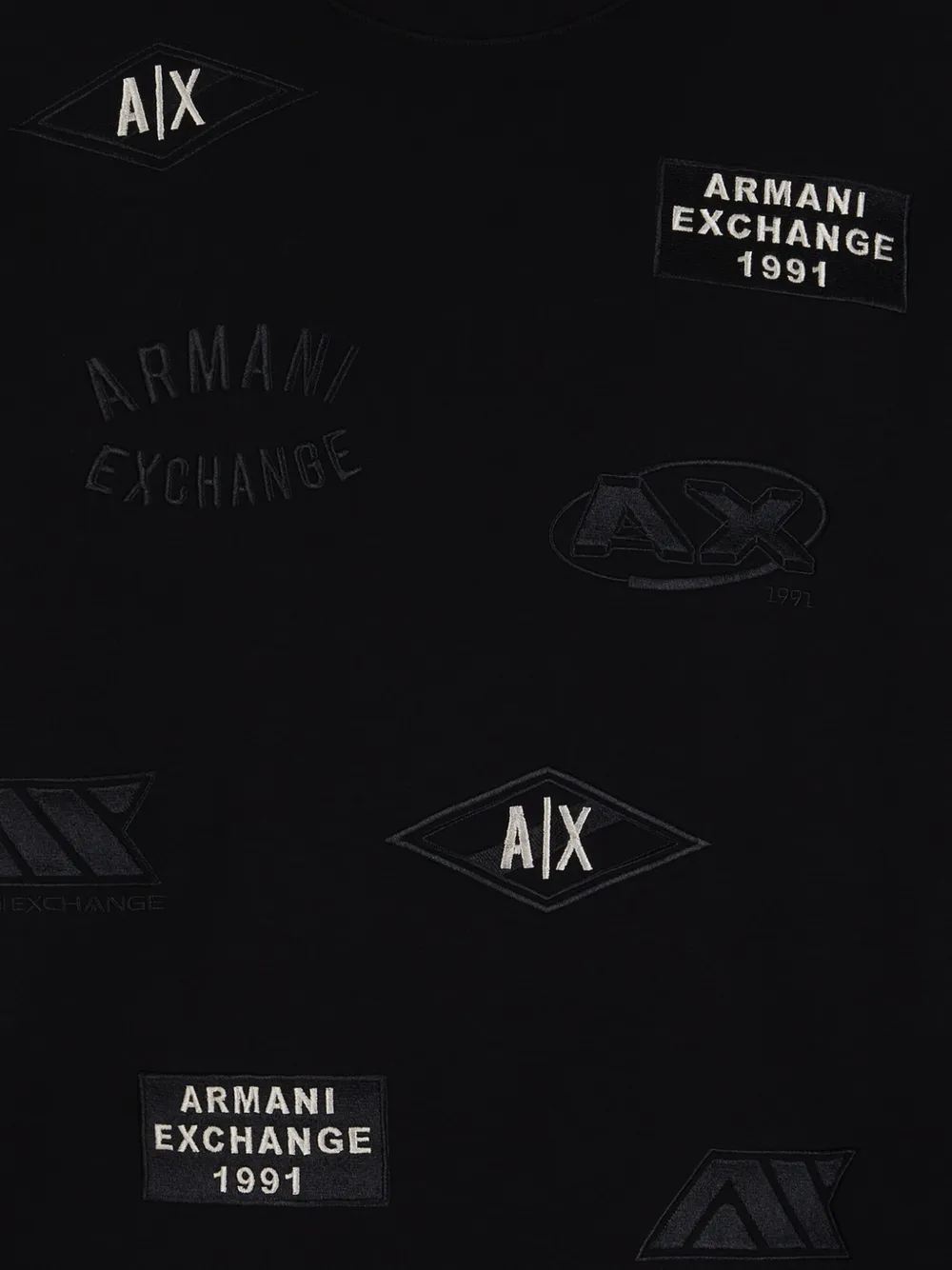 Armani Exchange Trui met logopatches - Zwart