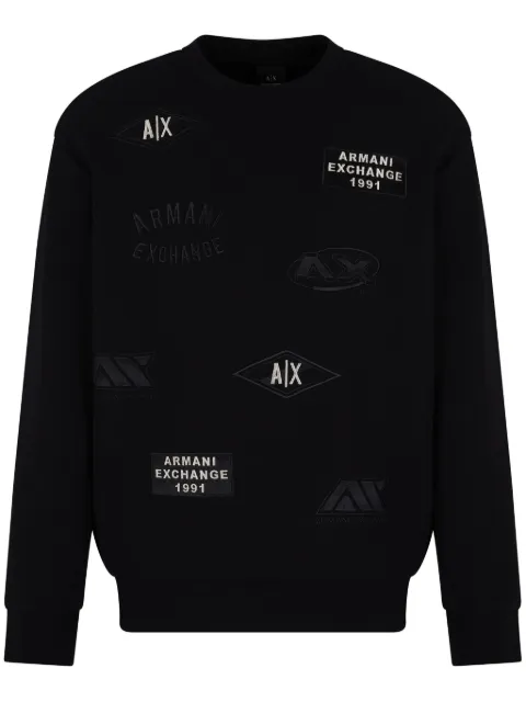 Armani Exchange logo-patches sweater