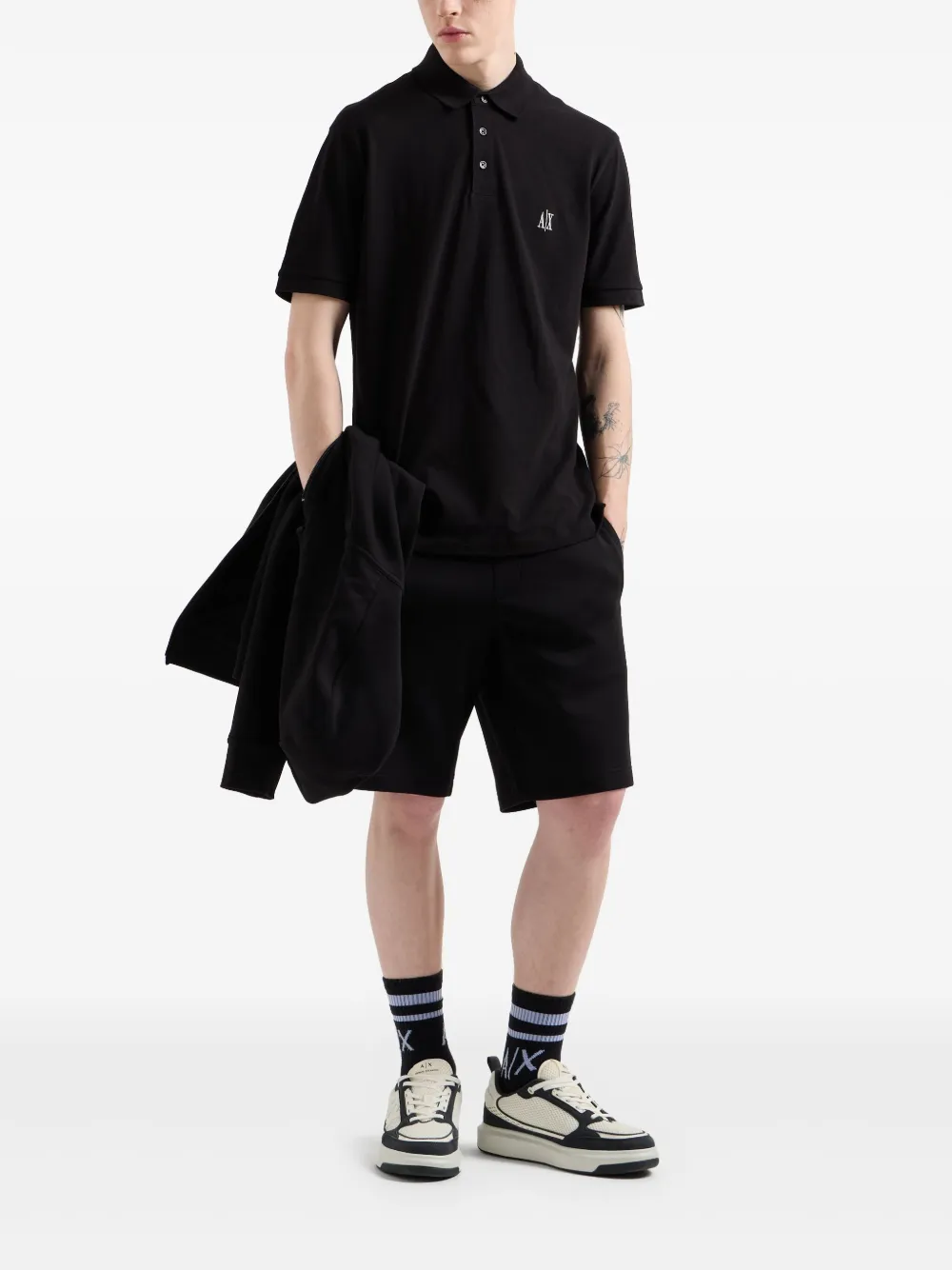 Armani Exchange Katoenen poloshirt - Zwart