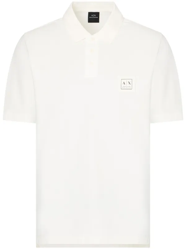 Armani Exchange Cotton Polo Shirt White FARFETCH IN