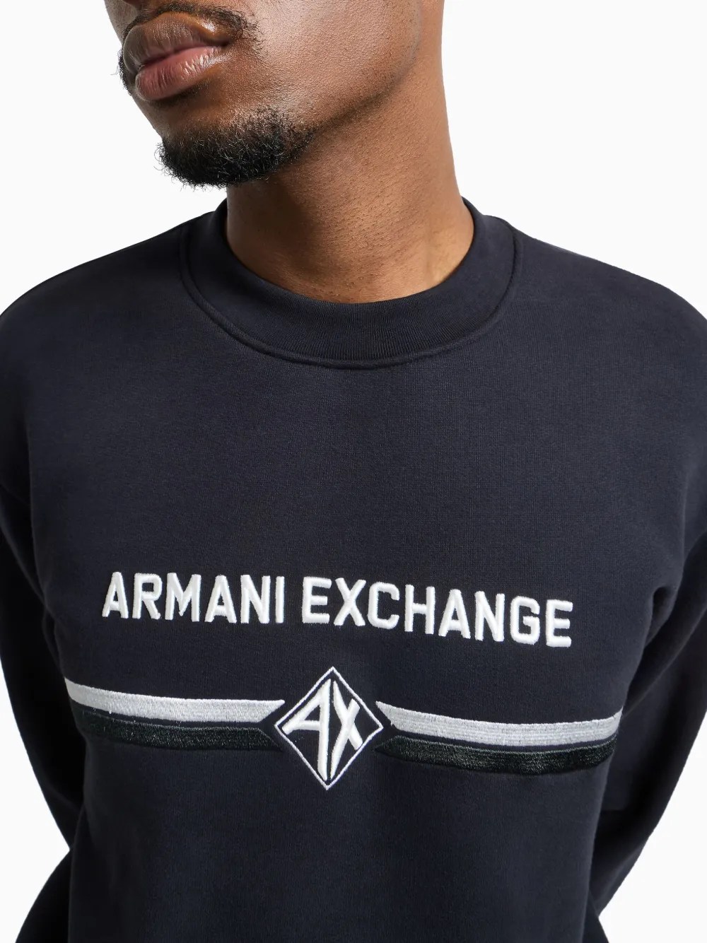 Armani Exchange Sweater met logoprint Blauw