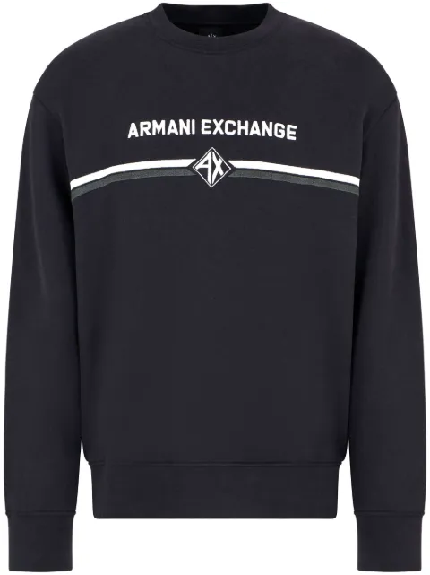 Armani Exchange sudadera con cuello redondo y logo estampado