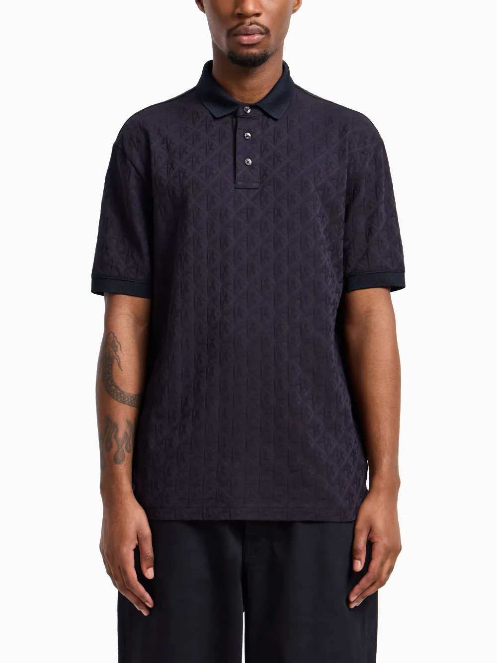 Armani Exchange cotton polo shirt - Blauw