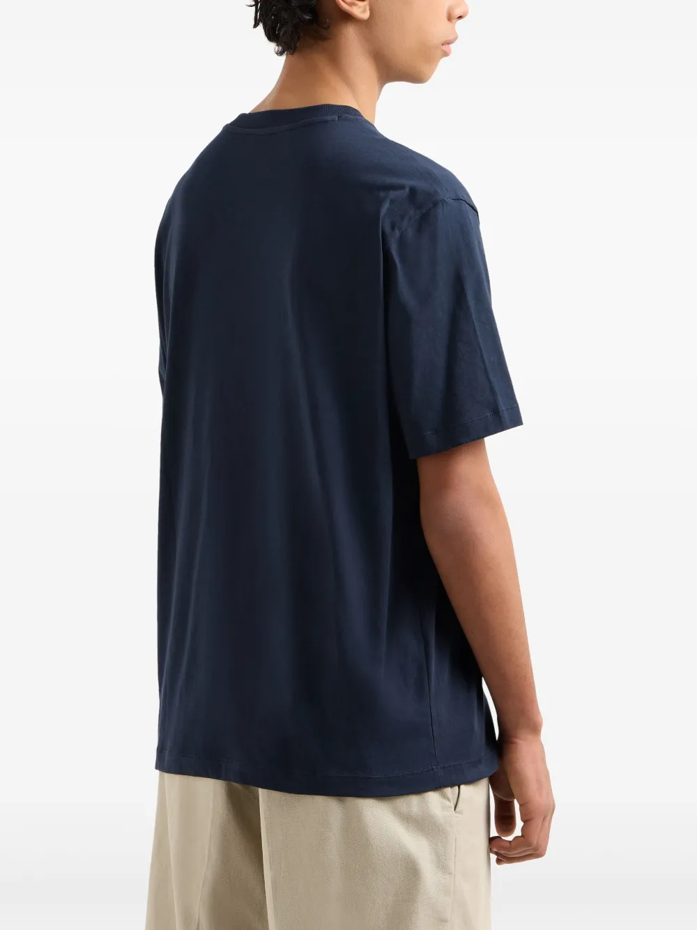 Armani Exchange T-shirt met geborduurd logo Blauw