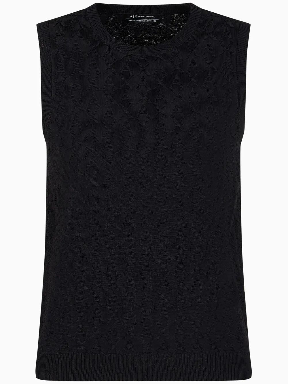 Armani Exchange Canotta con monogramma jacquard - Nero