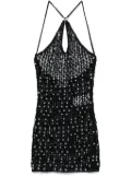Coperni beaded knitted mini dress - Black