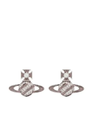 Vivienne Westwood Orbプレート ピアス | シルバートーン | FARFETCH JP