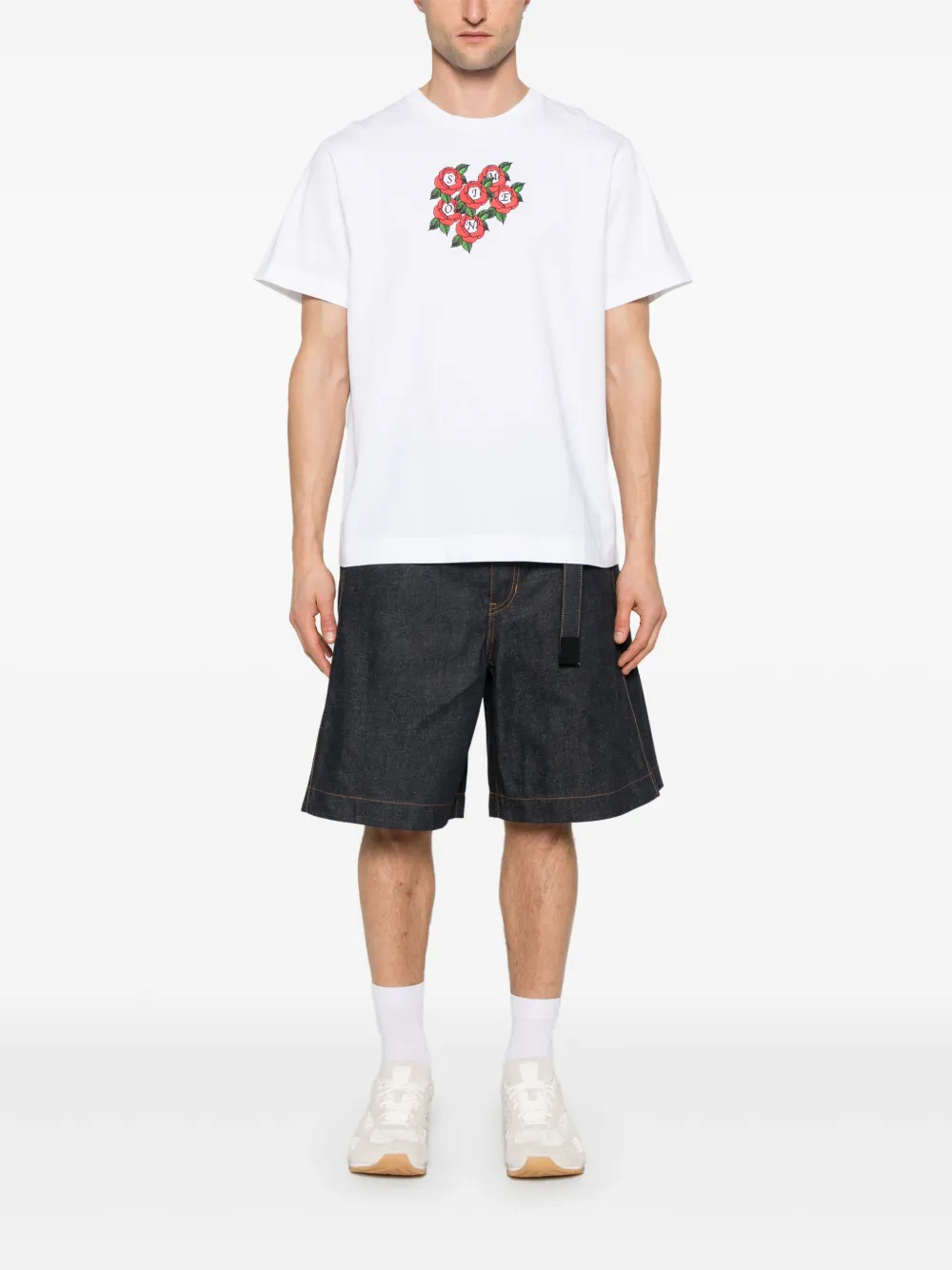 Simone Rocha rose-print T-shirt - Wit