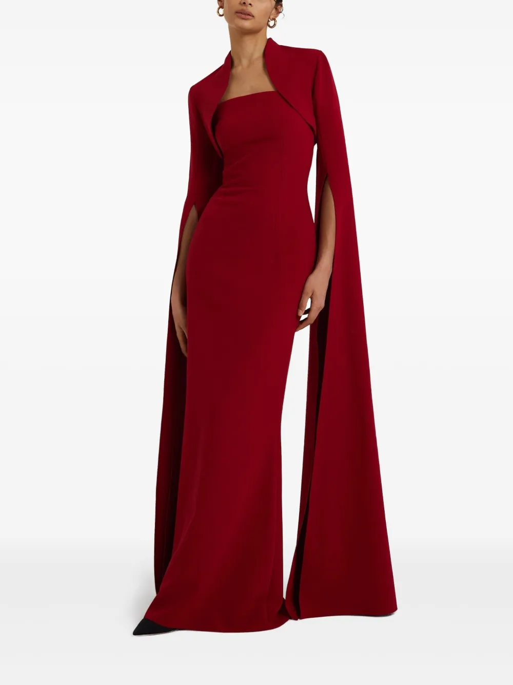 Safiyaa cape sleeves dress - Rood