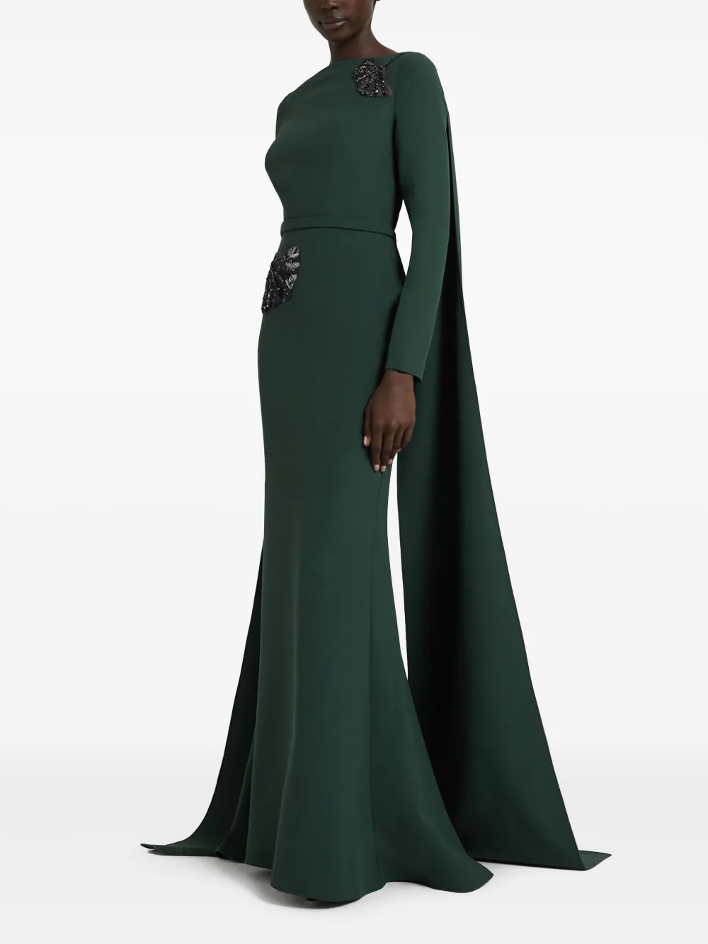 Safiyaa caped dress - Groen