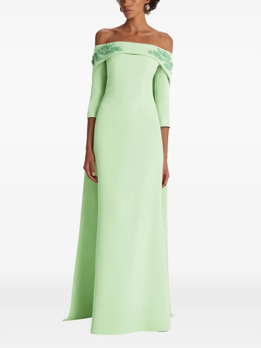 Safiyaa off-shoulder dress - Groen