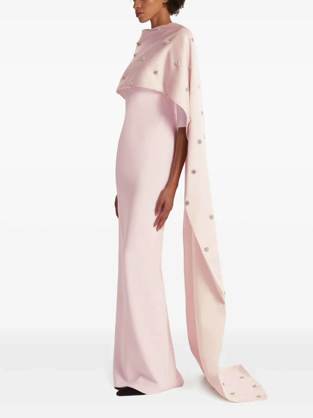 Safiyaa Cape-attached Dress In Pink
