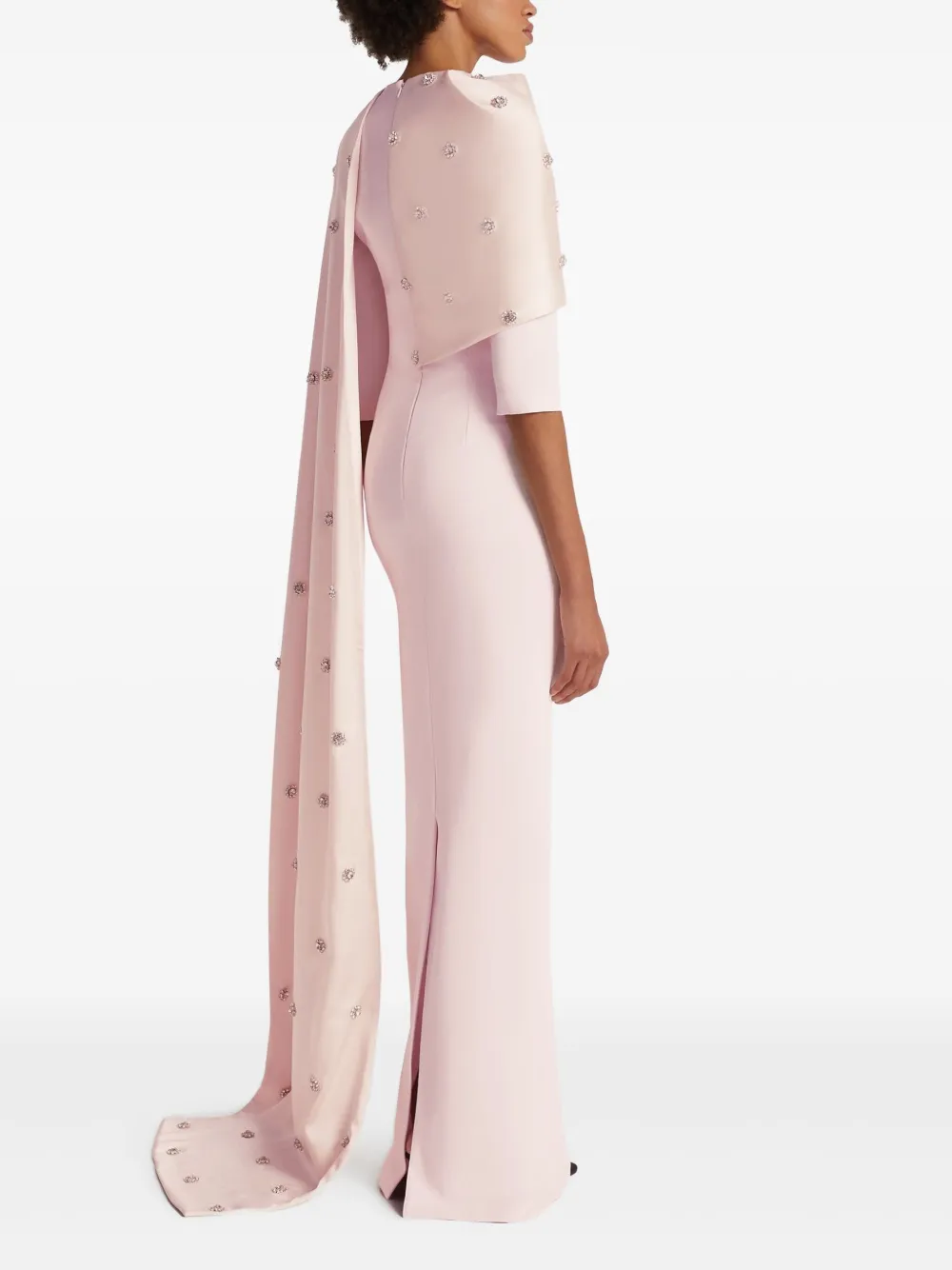 Safiyaa Cape-attached Dress In Pink