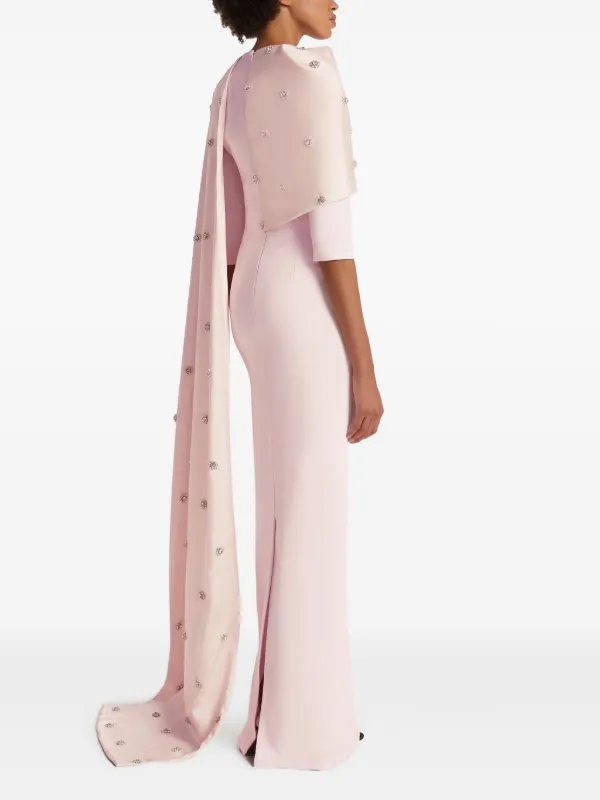 safiyaa pink dress Bellara Pale Harness With Soshin  Maison USA HEAVY CREPE Safiyaa Cape-attached Dress - Pink