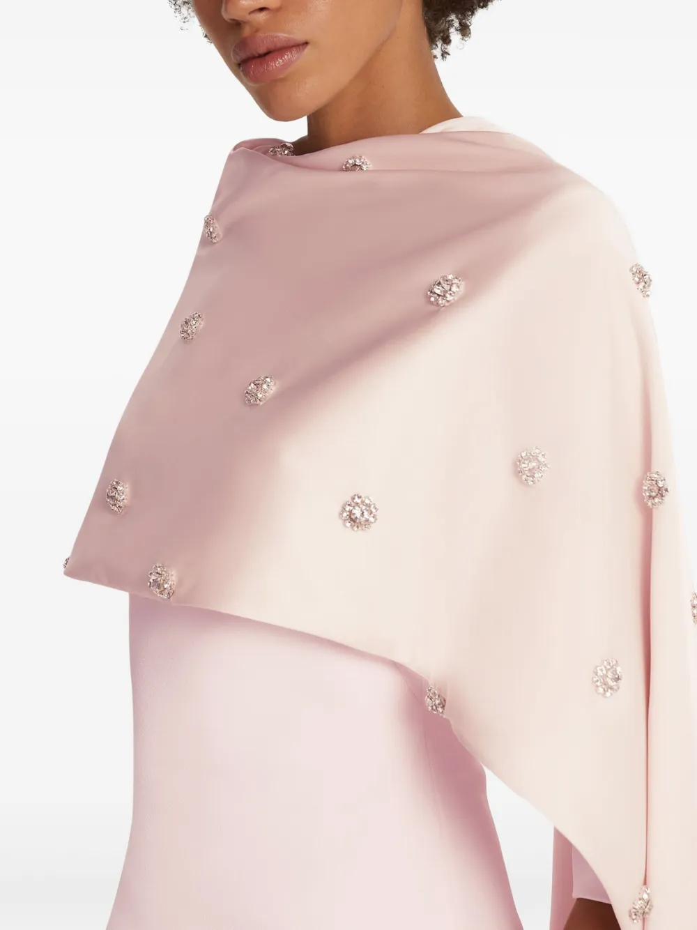 Safiyaa Cape-attached Dress In Pink