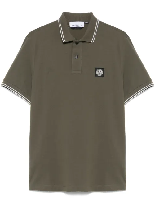Stone Island polo en piqué - Vert - Stone Island - Modalova