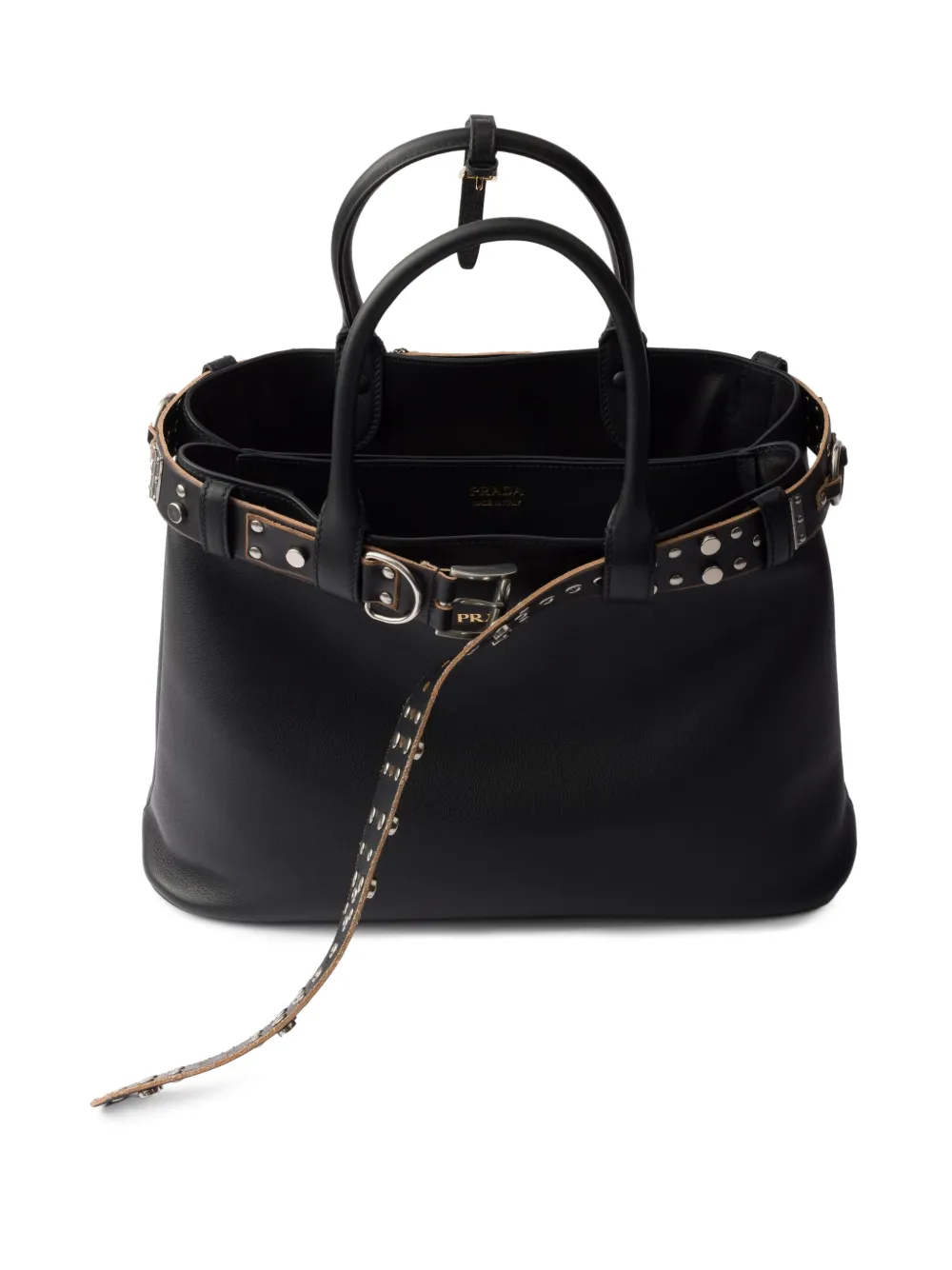 Prada Grote shopper met gespdetail Zwart