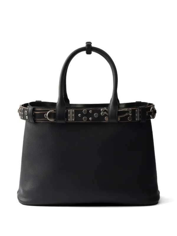 Prada バックル ハンドバッグ L | ブラック | FARFETCH JP
